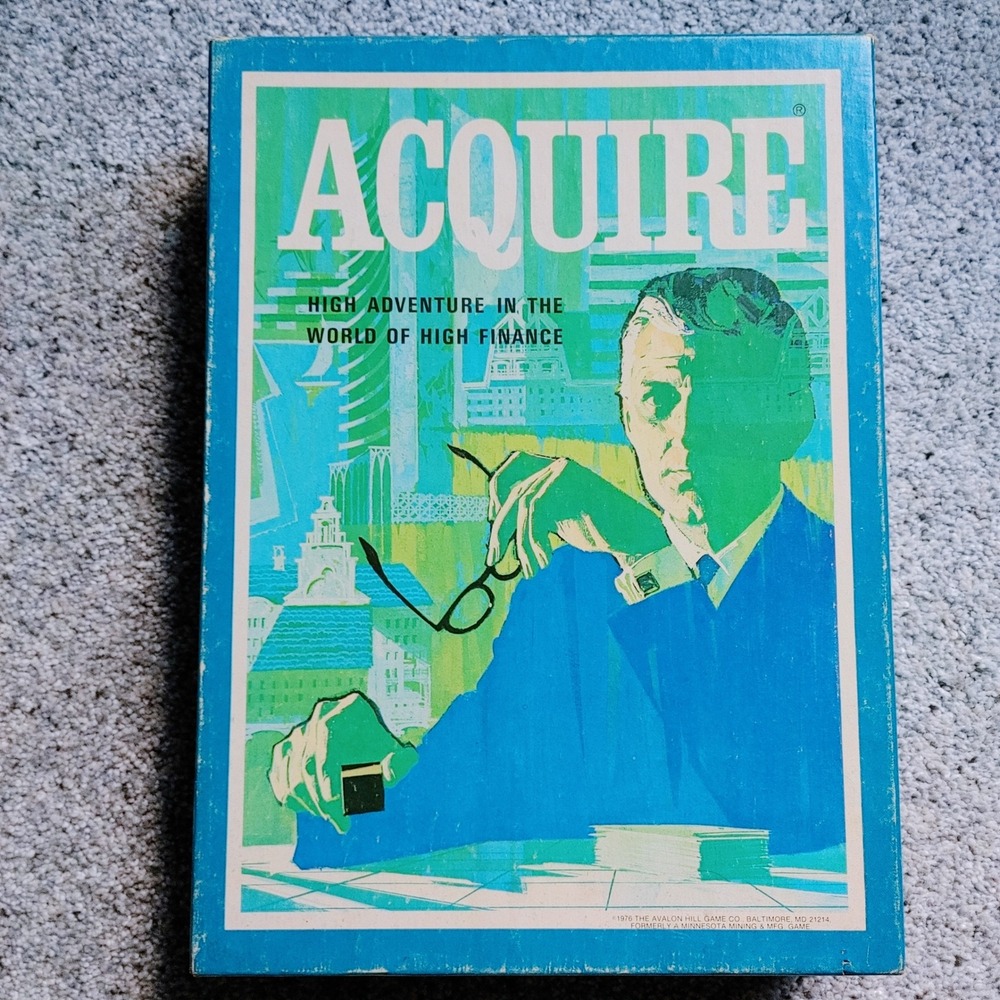 Complete 1976 Acquire Board Game Avalon Hill Bookshelf Edition Strategy Game